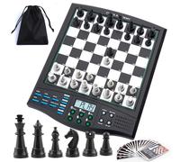 Jeu d'échecs électronique, Ordinateur d'échecs IA avec difficulté Personnalisable, avec écran LCD, pièces magnétiques, Fonction de Sauvegarde Automatique des Parties, pour Adultes et débutants