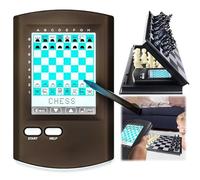 Jeu D'éChecs éLectronique Tactile,avec BoîTe De Rangement pour éChiquier Pliant Machine De Jeu D'éChecs Intelligent Jeu D'éChecs éLectronique Portable,Cadeau pour La Famille