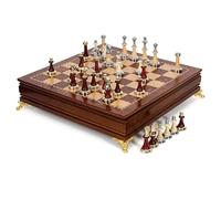 Jeu d'échecs en Bois de 15,7 Pouces, Plateau à Couvercle supérieur et inférieur au Design raffiné, idéal for Les débutants comme for Les Joueurs Professionnels.