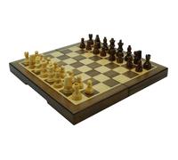 Jeu d'échecs en bois - H.O.T. GAMES - Pliable et magnétique - Roi de 38 mm - 2 joueurs - 23 cm