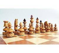 Jeu d'échecs en Bois incrusté de Luxe BIZANT 59cm / 23in, BYZANTIUM, Jeu d'échecs Classique fabriqué à la Main avec des échecs en Cerisier