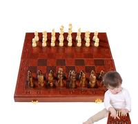 Jeu d'échecs en Bois, Jeu d'échecs en Bois | Jeu de Voyage avec pièces | Échiquier Pliant, Jouets de Jeu Amusants en Famille pour débutant Professionnel de Tournoi