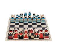 Petit Collage On The Move Wooden Chess Set Board Game Multicolore Enfants