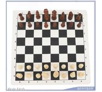 Jeu d'échecs en cuir PU - VGEBY - Ensemble de jeu d'échecs en bois - Portable et léger - Avec sac de rangement