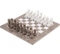Jeu d'échecs en marbre Radicaln 15 Pouces White Jeux d'échecs Faits à la Main pour Adultes - Jeu d'échecs pour 2 Joueurs - 1 échiquier et 32 pièces d'échecs - Jeu de société