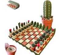 Jeu d'échecs Enroulable en Forme de Cactus, échiquier à pièces sur Le thème des Cactus, Jeu d'échecs magnétique Portable, Jeux d'échecs Portables imprimés en 3D