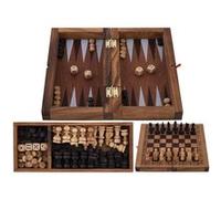 Jeu d'échecs et backgammon en bois 26 cm - coffret pliable 2 en 1 - Engelhart 350521