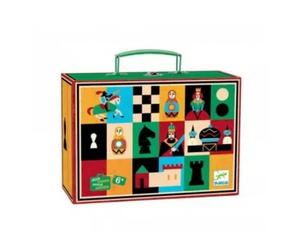 Jeu d'Échecs et Dames dans une Valise Pratique et Élégante