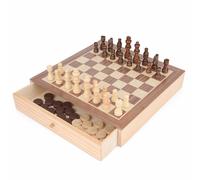 Jeu d'échecs et de dames en bois Toyrific 2 en 1