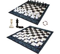 Jeu d'échecs et de dames MEGA de Playfun - Convient pour l'extérieur