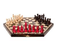 Jeu d'Échecs - Fait Main - 3 Joueurs - Bois - 47x47 cm - Règles Incluses