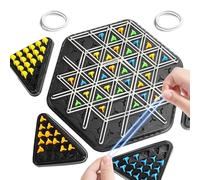 Jeu D'échecs Géométrique | Jeu D'échecs Triangle en Chaîne 2024 | Jeu De Société Triangulaire avec Élastique pour 2 À 4 Joueurs | Jeux De Société Puzzle pour en-fants | Jeu De Stratégie Interactif