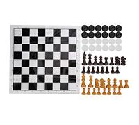 Jeu d'échecs International 2 en 1, Jeux de Voyage Portables, Jouet Intelligent, échiquier en Plastique, 56 pièces, Jeu d'échecs pour soirée de Jeu en Famille, Cadeau