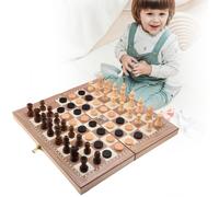 Jeu D'échecs International En Bois 3 En 1, Jeu D'échecs, Dames, Gomoku Puzzle, Jouets Éducatifs Pour Enfants, Cadeau