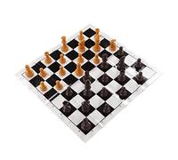 Jeu d'échecs International en Plastique, Jeu d'échecs Standard International Professionnel, Portable, Excellent Savoir-Faire, Résistant à l'usure, Facile à Ranger avec échiquier pour (Bois)