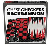 Jeu d'échecs - Jeu de Dames - Backgammon - A Partir de 6 Ans - Ensemble 3-en-1 de Jeux de Société Classiques - 2 Joueurs