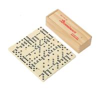 Jeu d'échecs Jeu de Dominos 28 tuiles, Jeu de société Classique dans Un Coffret en Bois, Jeux de Table de Voyage Portables for Amis et Famille, 2 à 4 Joueurs echiquier(18.2 * 6.4 * 5.2cm)