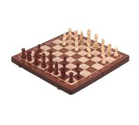 Jeu d'échecs Jeu d'échecs et de Dames magnétique en Bois 2 en 1, Pliable, for Adultes et Enfants, Format Voyage, 39 x 39 cm echiquier(Walnut)