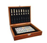Jeu d'échecs Jeu d'échecs et de Dominos Pliable for Adultes et Enfants, idéal for Les Voyages et Facile à Lire, Parfait for Les Jeux à la Maison. echiquier