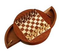 Jeu d'échecs Jeu d'échecs magnétique Classique, Coffret de Jeu Rond avec boîte de Rangement, for Adultes et Enfants. echiquier