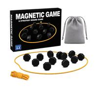 Jeu d'Échecs Magnétique avec 20 Grandes Pièces Aimantées de 3.1cm, Jeu de Société Familial avec Corde et Sac de Rangement en Velours, Jeu d'Aimants Portable pour Enfants et Adultes (Noir)
