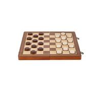 Jeu d'Echecs Magnétique En Bois 2 En 1 Pliable Portable Ensemble d'Echecs 38cm