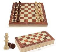 Jeu D'Échecs Magnétique en Bois,29 x 29 cm,Pliable Echec avec Double Reines | Pliable Portable Ensemble D'échiquier,Éducative Stratégie Échiquier,Adultes,éChecs De Voyag,Les fêtes activités familiales