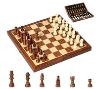 Jeu D'échecs Magnétique en Bois, Échiquier Pliable Et Portable | Jeu D'échecs De Voyage Unique,pliable Et Portable Adapté Aux Tournois, Aux Professionnels Et Aux Débutants(11.4")