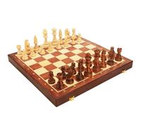 Jeu d'échecs magnétique en bois pliable pour adultes et enfants - Pièces en bois fabriquées à la main - Magnétisme intégré - Reste en place - Idéal pour une utilisation en extérieur