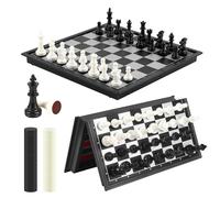 Jeu d'échecs magnétique, Jeu 3 en 1 : échecs Portables, Backgammon, Dames, Plateau Pliable, idéal pour Les fêtes et Les Voyages