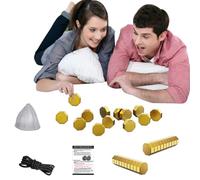 Jeu d'échecs Magnétique, Jeu Magnétique de Table, Jeu d'échecs Portable, Jeu Éducatif de Voyage pour Enfants et Adultes, Développe Pensée Logique, Jouet de Camping et de Table Familial-Doré