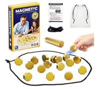 Jeu D'échecs Magnétique Jeu Magnétique de Table Jeux de Société Échecs Magnétiques Jeux Traditionnels Idéal pour Vacances Fêtes Camping ou Voyages en Train/Avion Jaune