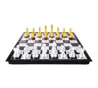 Jeu d'échecs magnétique Pliable avec échiquier personnalisé et 32 pièces Standard, Cadeau éducatif(32 * 32cm)
