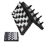 Jeu D'Échecs Magnétique, Pliable Échiquier Magnétique, Magnétique Echiquier Jeu D'échecs De Voyage Pliables, Jeux Échec Dames Jacquet Ensemble D'échiquier, Chess Board pour Enfant Et ges