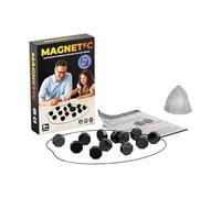 Jeu d'échecs magnétique portable avec aimant pour les voyages et le camping. Avec 20-40 pierres magnétiques comme cadeau pour les enfants de 9 à 14 ans. Comprend un jeu de puzzle Checkers de formes