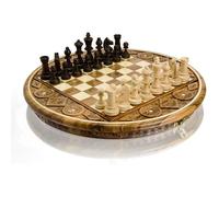 Jeu d'échecs - Master Of Chess - RUBY - Bois sculpté à la main - 32 pièces - 35x35 cm