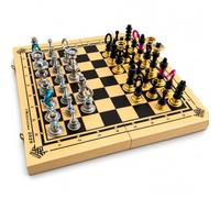 Jeu d'échecs Meca-MONARCH à Construire soi-même - 380 éléments mécaniques Minimum - Coffret Bois Clair 40 × 40 cm - Pièces métalliques Millésime 2026