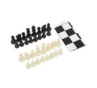 Jeu d'échecs médiéval de 32 pièces, Jeu d'échecs Standard International avec échiquier Pliable pour Adolescents, Adultes, Personnes âgées, matériau Plastique PS, Plateau de 25 x