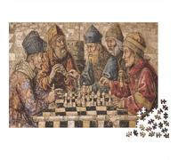 Jeu d'échecs médiéval Puzzle 1000 Pièces Adulte en Carton Épais Et Robuste, Puzzle Brain Training Puzzle pour Une Activité Fuzzle Après L'école, Passion Nature Et Faune 70x50cm/1000pcs