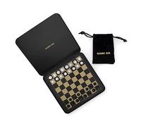 Jeu d'échecs - Mini échiquier magnétique de voyage avec coffret de transport en aluminium - Noir et doré