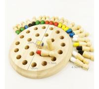 Jeu D'échecs Montessori, 1 Ensemble, Puzzle En Bois, Blocs Colorés, Cadeaux Pour Bébés, Jeux Parent-Enfant