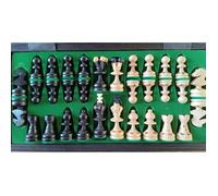 Jeu d'échecs PEARL Black en bois de hêtre, de taille moyenne (36 x 36cm) - Ensemble Complet couleur noire