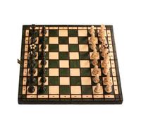 Jeu d'échecs PERLE Vert en bois de hêtre, de taille moyenne (36 x 36cm) - Ensemble Complet couleur verte