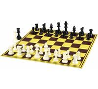 Jeu d'échecs + pions - figurines en plastique DCP03G + pions en plastique de 27 mm + pions en carton semi-pliés 64 / 100 cases