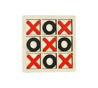 Jeu d'échecs Planche en Bois Tic Tac Toe, Jeu de Table, Jouet Classique for Famille, Puzzle for Enfants, Jouets éducatifs echiquier(Red-Black)