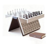 Jeu d'échecs Playbook'd, Plateau de Jeu Pliable en Forme de Livre pour Adultes, Échiquier 3D Imprimé en Métal Magnétique, Ensemble de Jeux d'échecs Portatif et Compact, Cadeau Décoratif pour Maison
