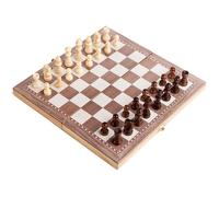 Jeu D'échecs Pliant En Bois Multifonctionnel 3 En 1, Jeu De Voyage, Dames D'échecs, Jeu De Backgammon