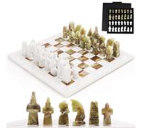 Jeu d'échecs Radicaln en marbre avec boîte de Rangement - Jeu d'échecs Blanc et Vert de 15 Pouces - Jeu de Tournoi pour 2 Joueurs - 1 Plateau et 32 pièces