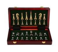 Jeu d'échecs raffiné de 30 cm avec pièces en métal, Jeu de Voyage Portable for l'éducation familiale et Les Jeux de société.(A)