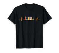 Jeu d'échecs rétro battement de cœur figurines d'échecs T-Shirt